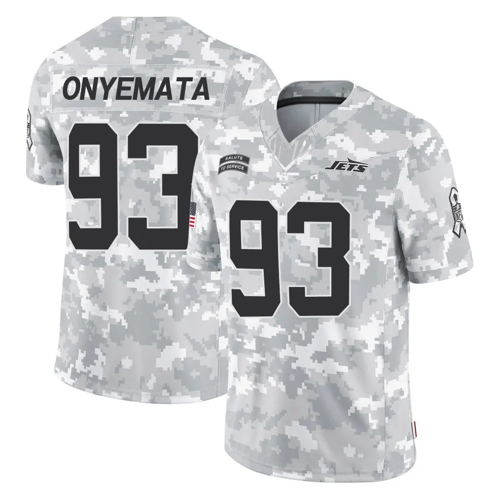 NY.Jets #93 David Onyemata Player Arctic Camo Salute to Service Limited Game Ddoa Stitched Jerseys