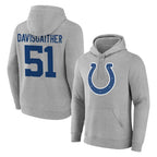 IN.Colts #51 Akeem Davis-Gaither Player Gray Pullover Hoodies Limited Game Ddoa Stitched Jerseys