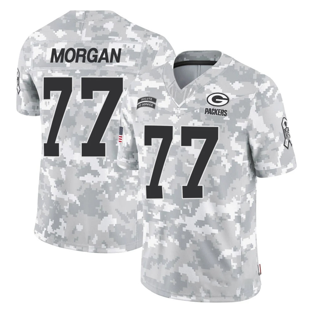 GB.Packers #77 Jordan Morgan Player Arctic Camo Salute To Service Limited Ddoa Stitched Jerseys