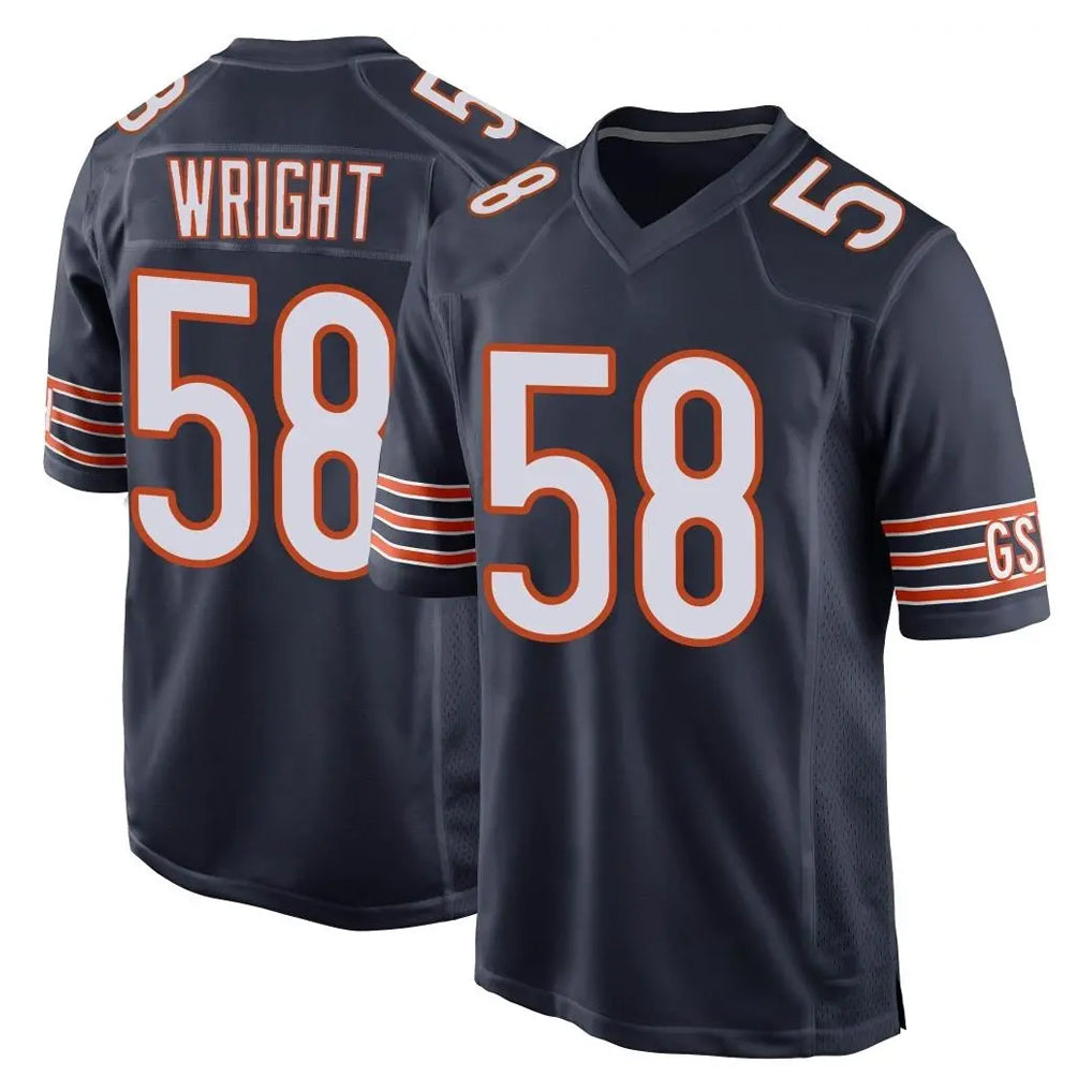 C.Bears #58 Darnell Wright Player Navy Home Game Ddoa Stitched Jerseys