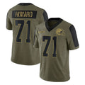 C.Browns #71 Tytus Howard Player Olive Salute to Service Limited Home Game Ddoa Stitched Jerseys