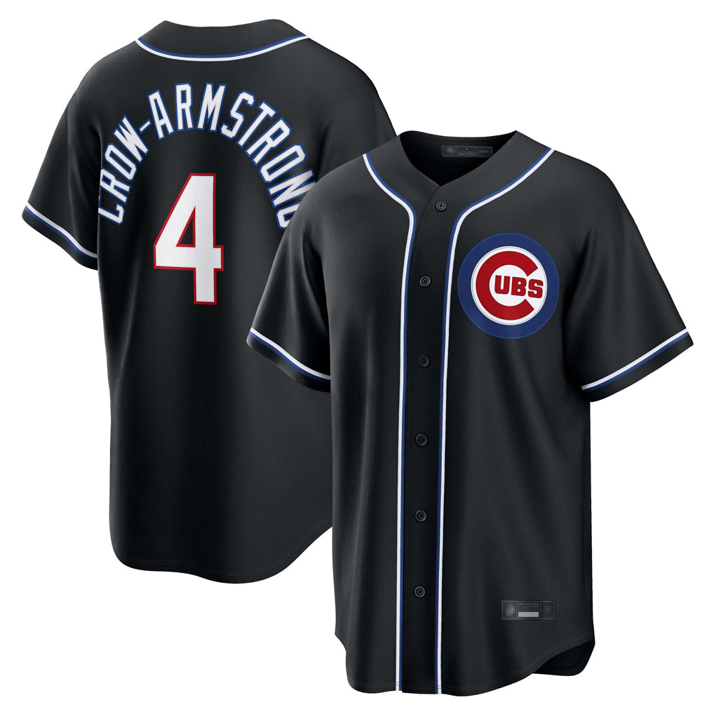C.Cubs #4 Pete Crow-Armstrong Player Black Fashion Out Game Ddoa Stitched Jerseys