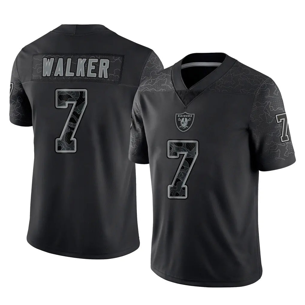 LV.Raiders #7 Quay Walker Player Black Reflective Limited Game Ddoa Stitched Jerseys