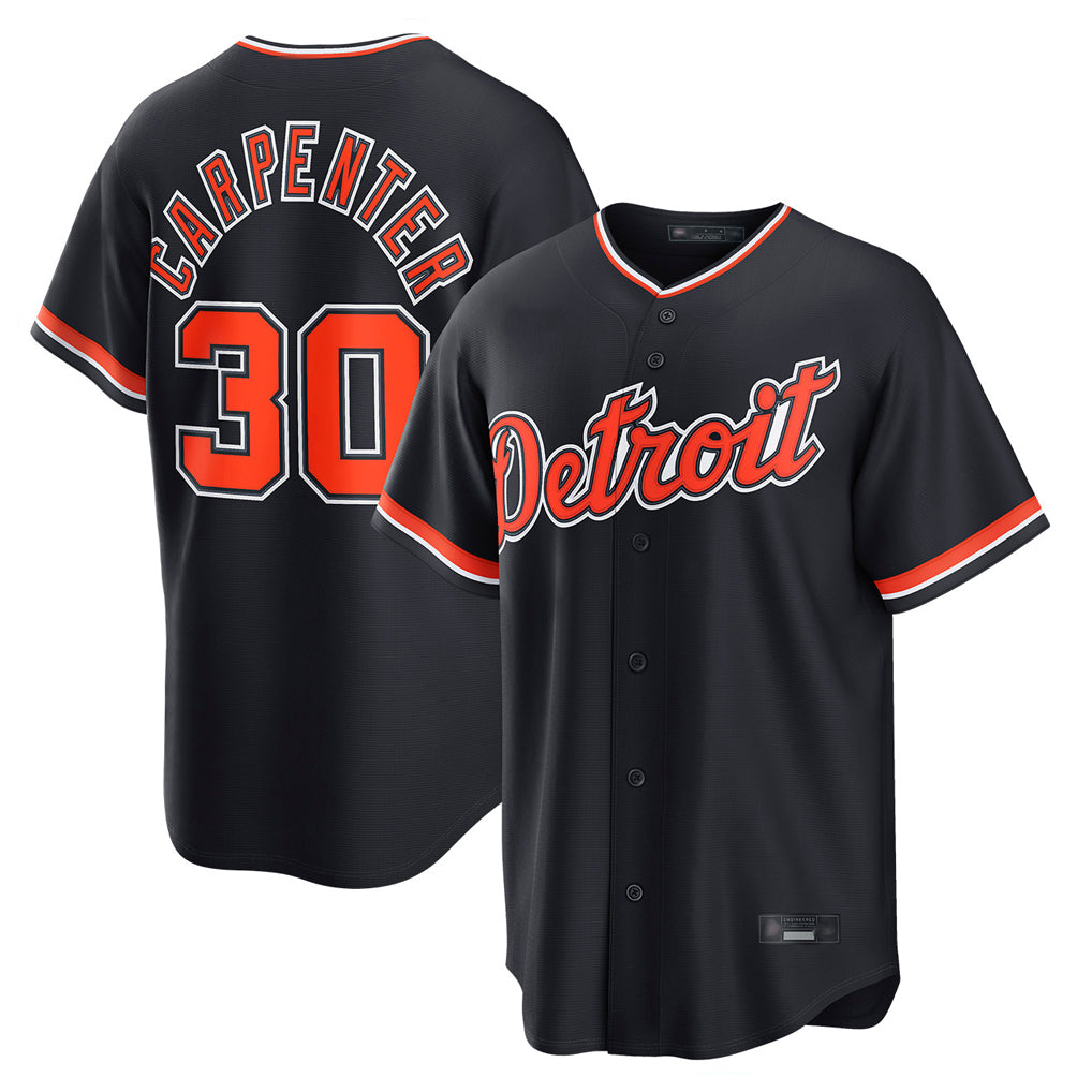 D.Tigers #30 Kerry Carpenter Player Navy Home Game Ddoa Stitched Jerseys