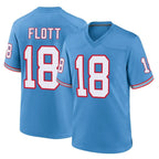 T.Titans #18 Cor'Dale Flott Player Light Blue Oilers Throwback Home Game Ddoa Stitched Jerseys