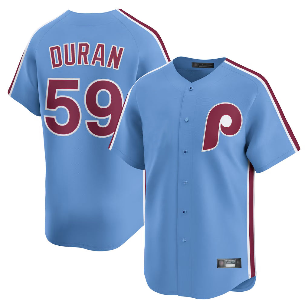 P.Phillies #59 Jhoan Duran Player Light Blue Home Game Ddoa Stitched Jerseys