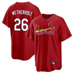 St. Louis Cardinals #26 JJ Wetherholt Player Red Home Game Ddoa Stitched Jerseys