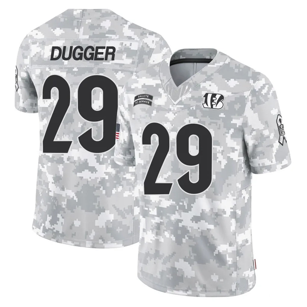C.Bengals #29 Kyle Dugger Player Arctic Camo Salute to Service Limited Ddoa Stitched Jerseys