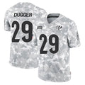 C.Bengals #29 Kyle Dugger Player Arctic Camo Salute to Service Limited Ddoa Stitched Jerseys