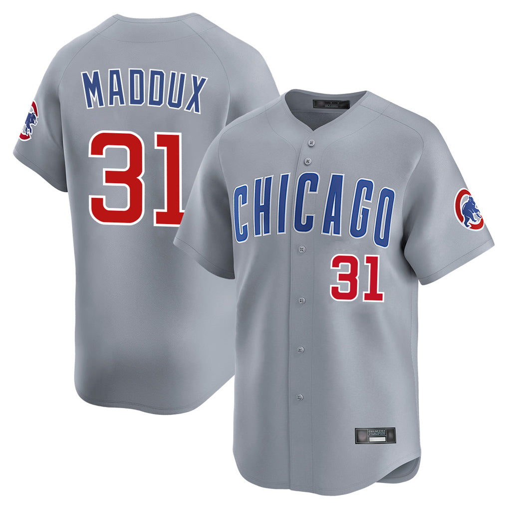 C.Cubs #31 Greg Maddux Player Gray Road Limited Home Ddoa Stitched Jerseys
