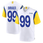 LA.Rams #99 Aaron Donald Player White Home Game Ddoa Stitched Jerseys