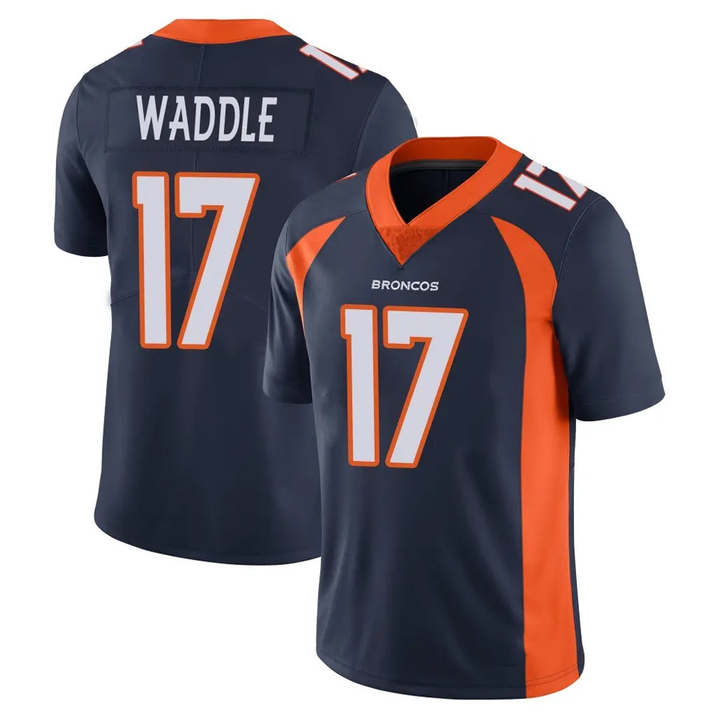 D.Broncos #17 Jaylen Waddle Player Navy Vapor Untouchable Limited Game Ddoa Stitched Jerseys