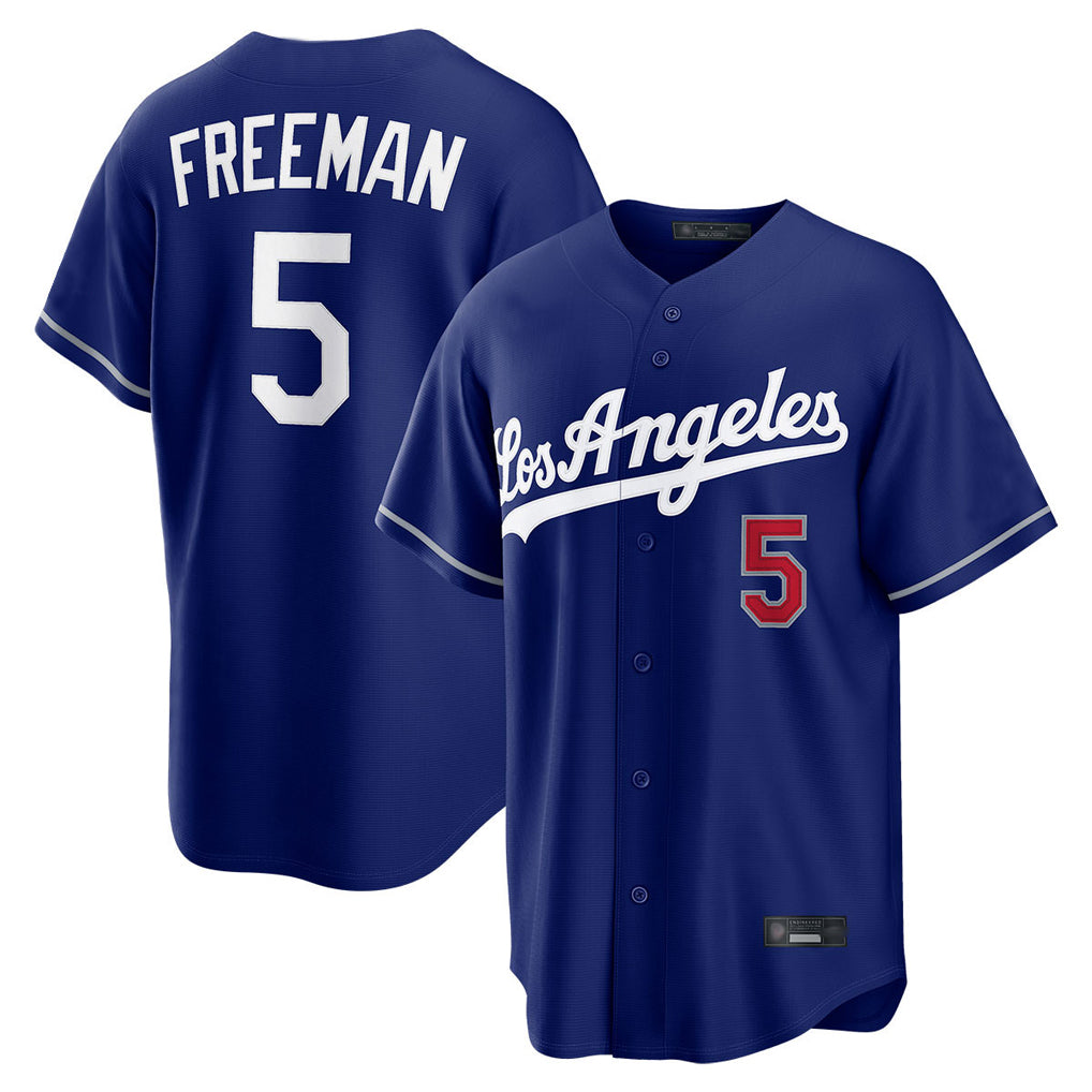 LA.Dodgers #5 Freddie Freeman Player Royal Game Home Ddoa Stitched Jerseys