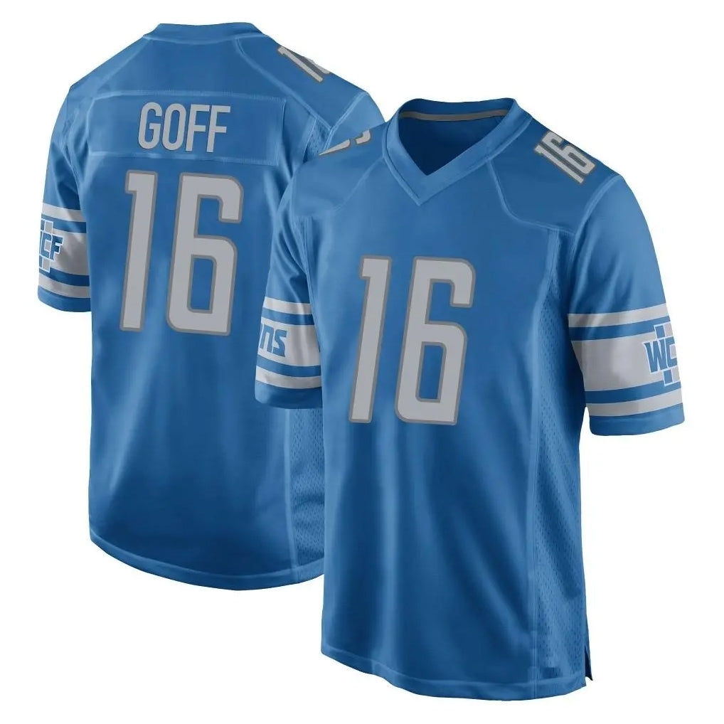 D.Lions #16 Jared Goff Player Blue Home Game Ddoa Stitched Jerseys