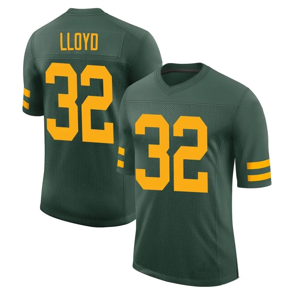 GB.Packers #32 MarShawn Lloyd Player Green Alternate Vapor Home Game Ddoa Stitched Jerseys