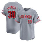 C.Reds #30 Ken Griffey Player Gray Home Limited Ddoa Stitched Jerseys