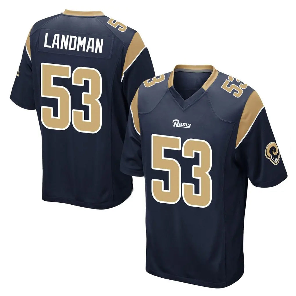 LA.Rams #53 Nate Landman Player Navy Home Game Ddoa Stitched Jerseys