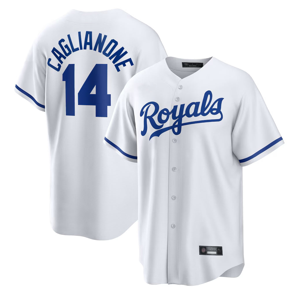 KC.Royals #14 Jac Caglianone Player White Home Game Ddoa Stitched Jerseys