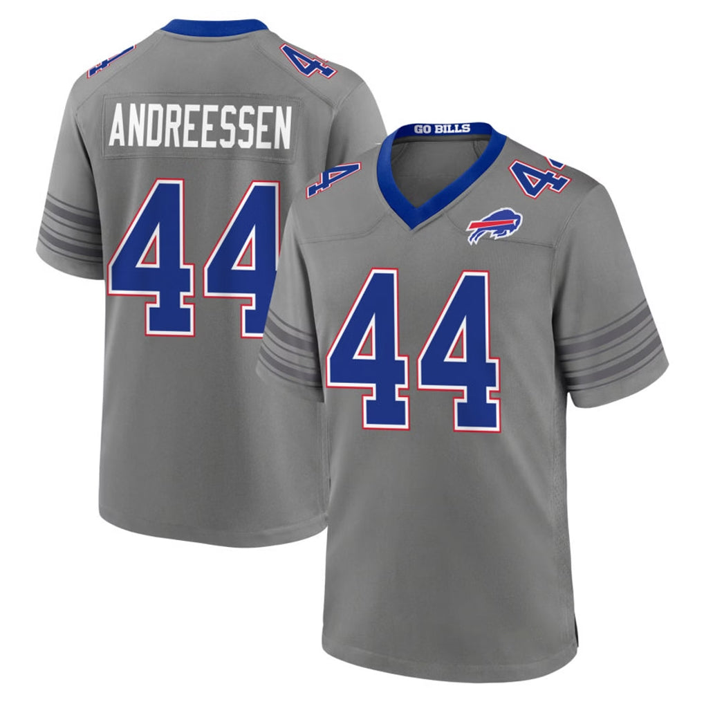 B.Bills #44 Joe Andreessen Player Gray Nickel City Home Game Ddoa Stitched Jerseys