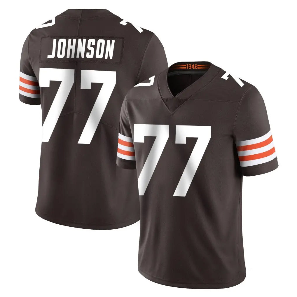 C.Browns #77 Zion Johnson Player Brown Color Vapor Untouchable Limited Home Game Ddoa Stitched Jerseys