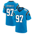 C.Panthers #97 Bobby Brown III Player Blue Home Game Ddoa Stitched Jerseys