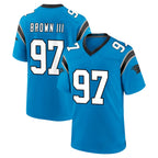 C.Panthers #97 Bobby Brown III Player Blue Home Game Ddoa Stitched Jerseys