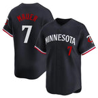 M.Twins #7 Joe Mauer Player Navy Home Limited Ddoa Stitched Jerseys