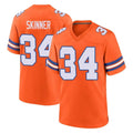 D.Broncos #34 JL Skinner Player Orange Alternate Collection Throwback Game Ddoa Stitched Jerseys