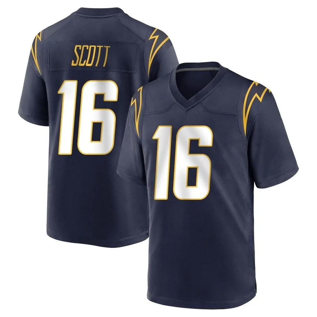 LA.Chargers #16 J.K. Scott Player Navy Home Game Ddoa Stitched Jerseys