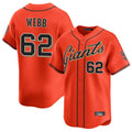 SF.Giants #62 Logan Webb Player Orange Home Limited Ddoa Stitched Jerseys