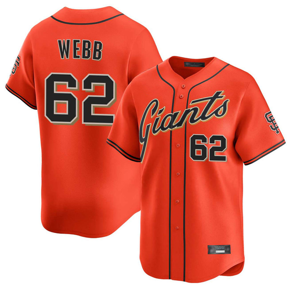 SF.Giants #62 Logan Webb Player Orange Home Limited Ddoa Stitched Jerseys