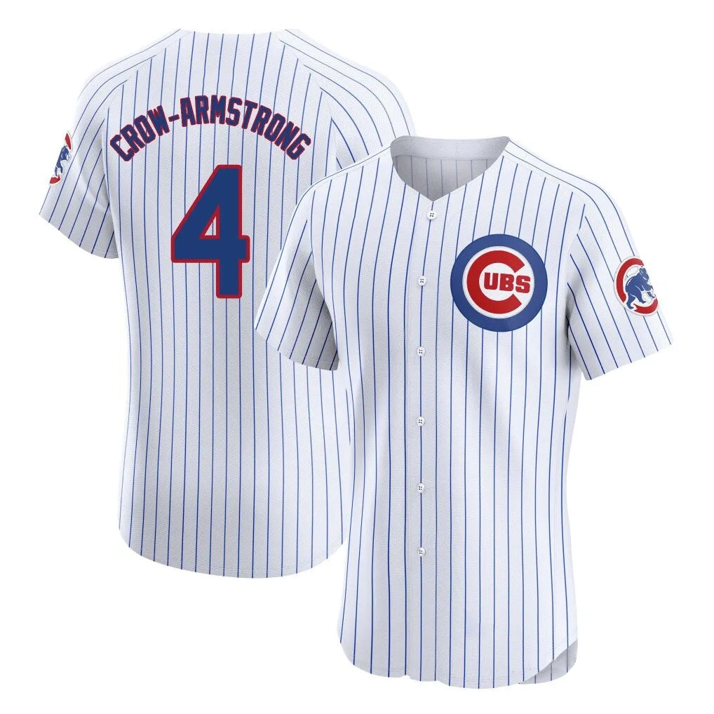 C.Cubs #4 Pete Crow-Armstrong Player White Limited Elite Home Game Ddoa Stitched Jerseys