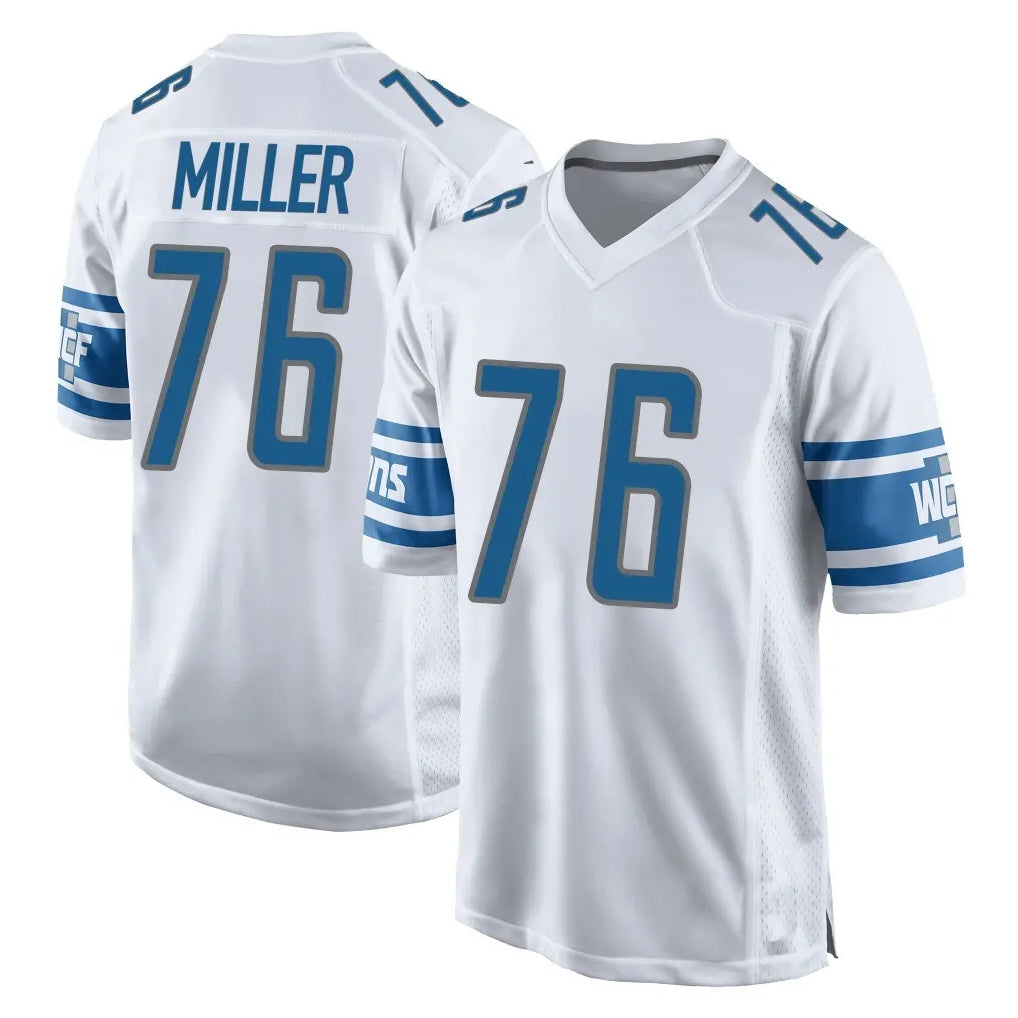 D.Lions #76 Blake Miller Player White Home Game Ddoa Stitched Jerseys