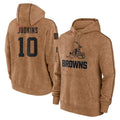 C.Browns #10 Quinshon Judkins Player Brown Salute to Service Hoodies Limited Game Ddoa Stitched Jerseys