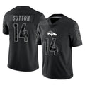 D.Broncos #14 Courtland Sutton Player Black Reflective Limited Ddoa Stitched Jerseys