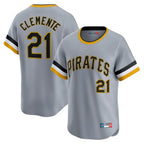 P.Pirates #21 Roberto Clemente Player Gray Throwback Cooperstown Collection Limited T-shirt Ddoa Stitched Jerseys