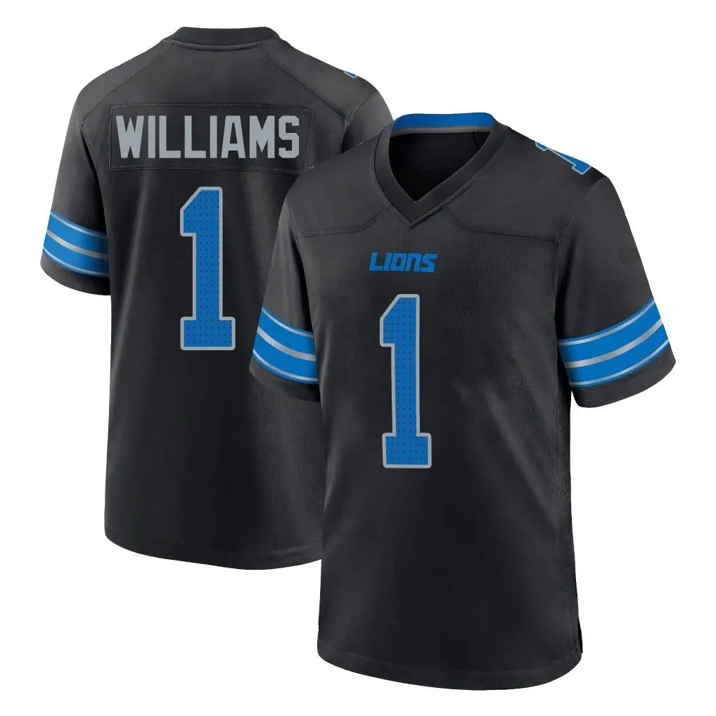 D.Lions #1 Jameson Williams Player Black Alternate Home Game Ddoa Stitched Jerseys