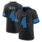 D.Lions #4 D.J. Reed Player Black Alternate Home Game Ddoa Stitched Jerseys