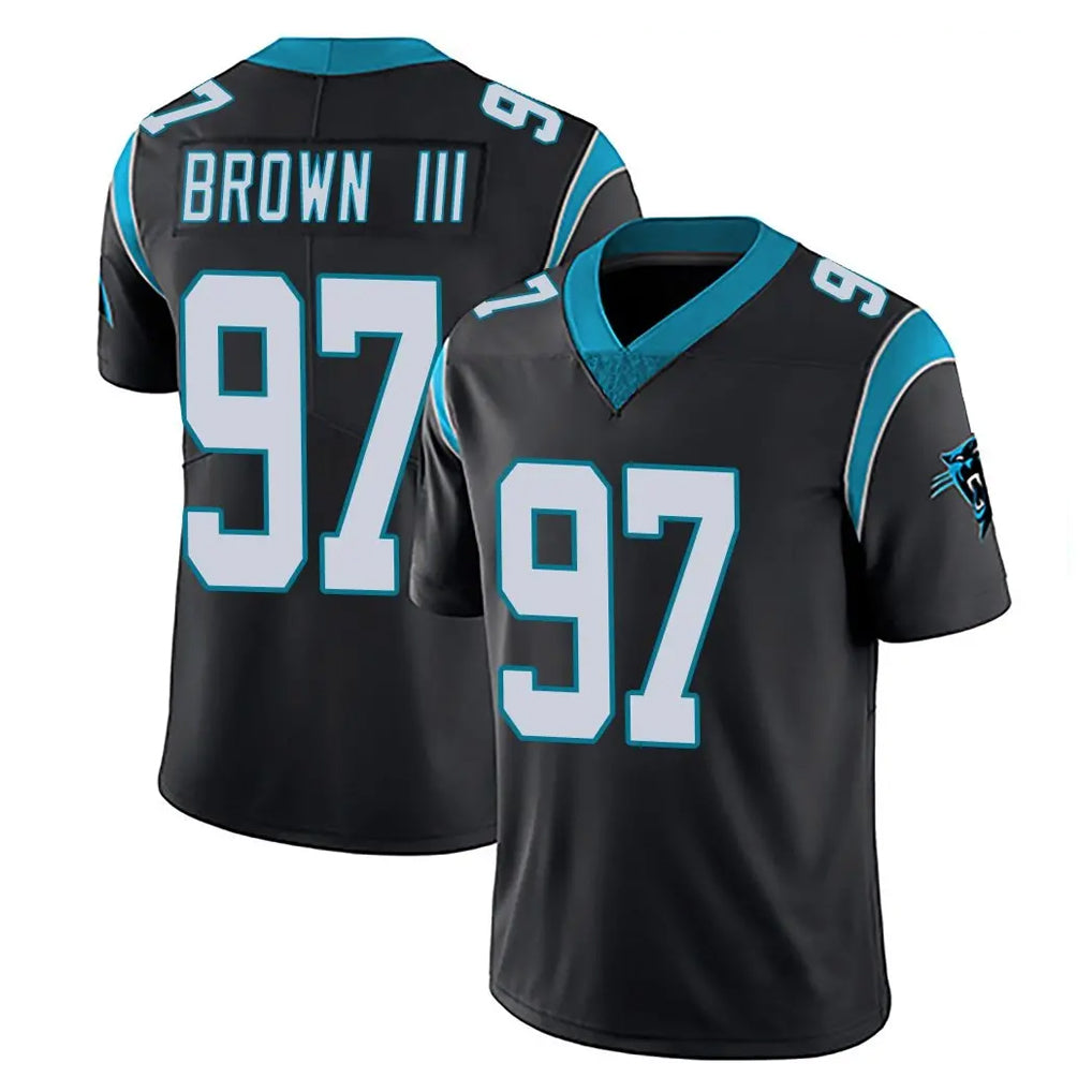 C.Panthers #97 Bobby Brown III Player Black Vapor Untouchable Limited Game Ddoa Stitched Jerseys