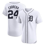 D.Tigers #24 Miguel Cabrera Player White Limited Elite Home Ddoa Stitched Jerseys