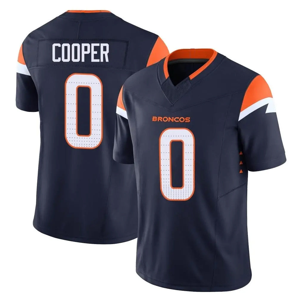 D.Broncos #0 Jonathon Cooper Player Navy Limited Vapor F.U.S.E. Home Game Ddoa Stitched Jerseys