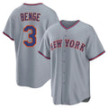 NY.Mets #3 Carson Benge Player Gray Road Home Game Ddoa Stitched Jerseys