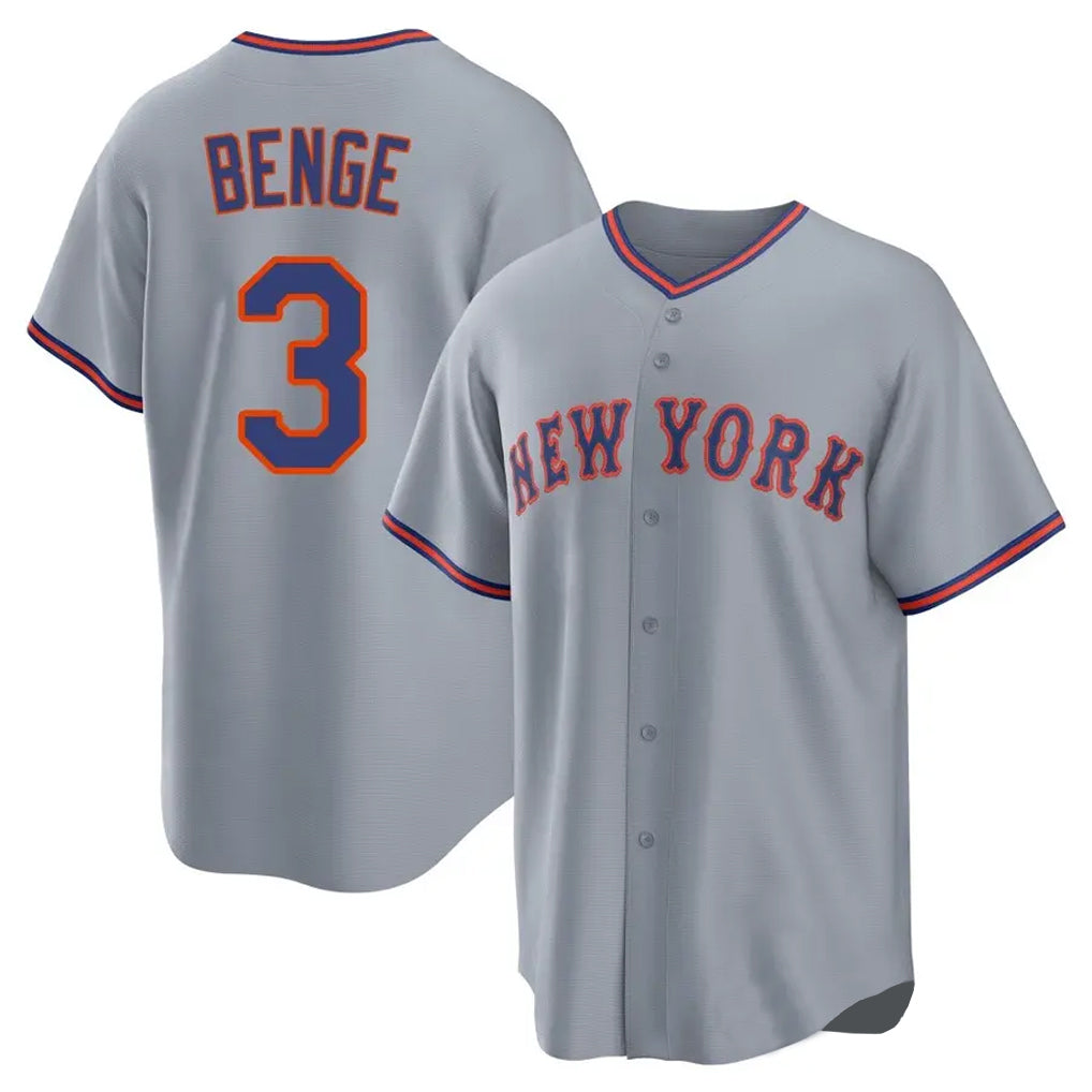 NY.Mets #3 Carson Benge Player Gray Road Home Game Ddoa Stitched Jerseys