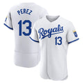 KC.Royals #13 Salvador Perez Player White Limited Elite Home Game Ddoa Stitched Jerseys