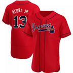 A.Braves #13 Ronald Acuna Jr. Player Red Elite Limited Stitches Ddoa Stitched Jerseys