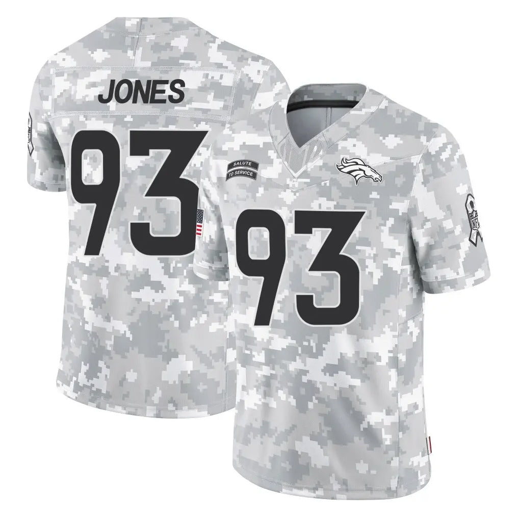 D.Broncos #93 D.J. Jones Player Arctic Camo Salute To Service Limited Ddoa Stitched Jerseys