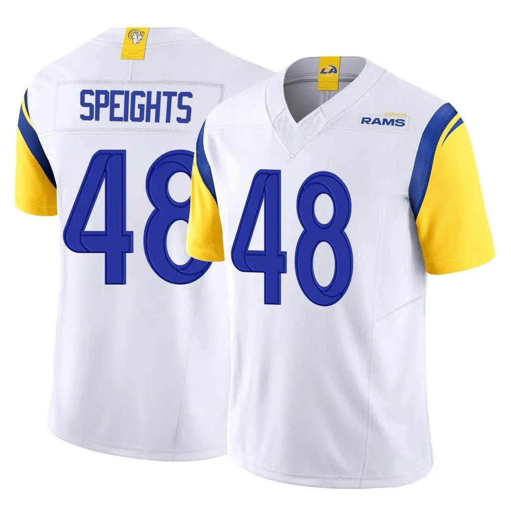 LA.Rams #48 Omar Speights Player White Limited Vapor F.U.S.E. Home Game Ddoa Stitched Jerseys