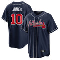 A.Braves #10 Chipper Jones Player Navy Home Game Ddoa Stitched Jerseys