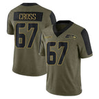 S.Seahawks #67 Charles Cross Player Olive Salute To Service Limited Game Ddoa Stitched Jerseys