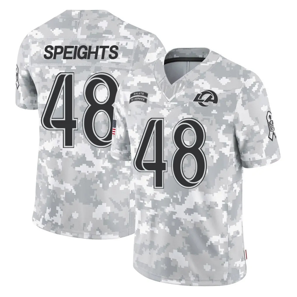 LA.Rams #48 Omar Speights Player Arctic Camo Salute To Service Limited Game Ddoa Stitched Jerseys